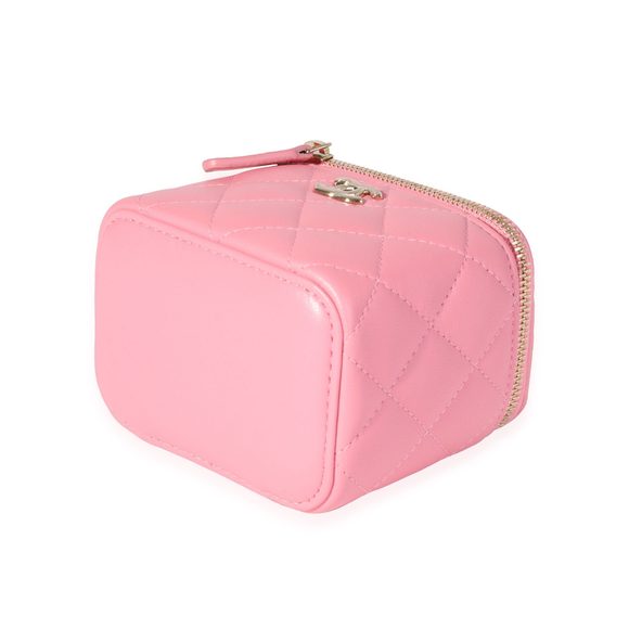 Chanel Light Pink Quilted Lambskin Mini Vanity with Chain - Picture 6 of 8